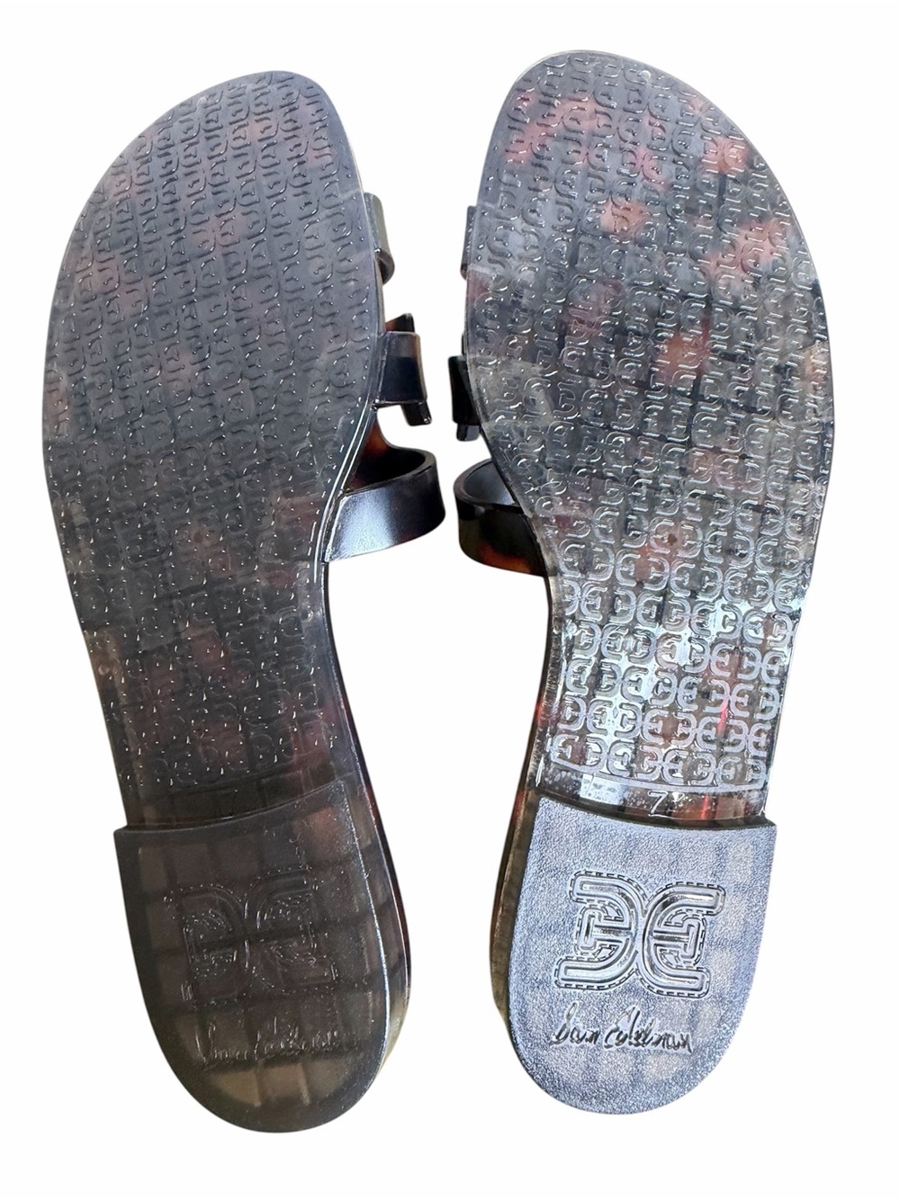 Sam Edelman Bay Jelly Slide Sandals size 7M Tortoise Brown Flat Shoes - Picture 7 of 7